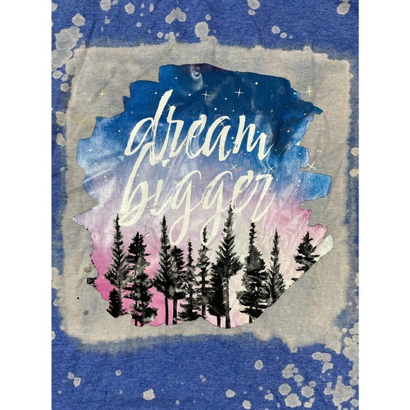 Custom Bleached‎ Tshirt Blue Size Meduim - Picture 2 of 4